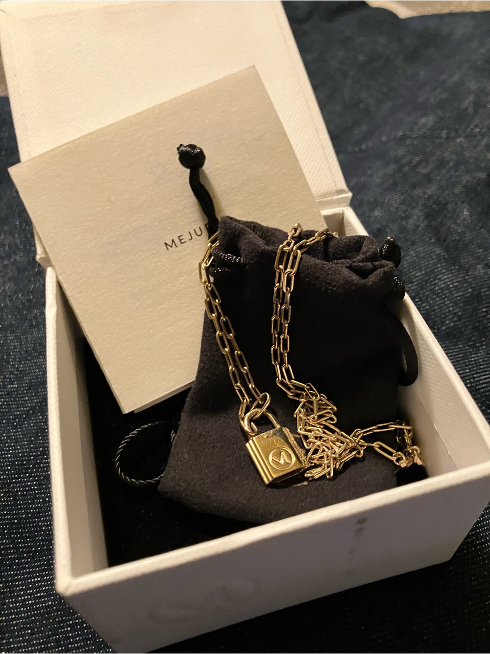 Mejuri lock necklace- rare!